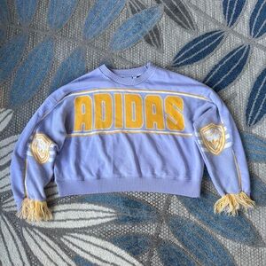 Adidas Women’s Originals Fringed Cuffed Sweatshirt Dust Purple Gold Size‎ Large
